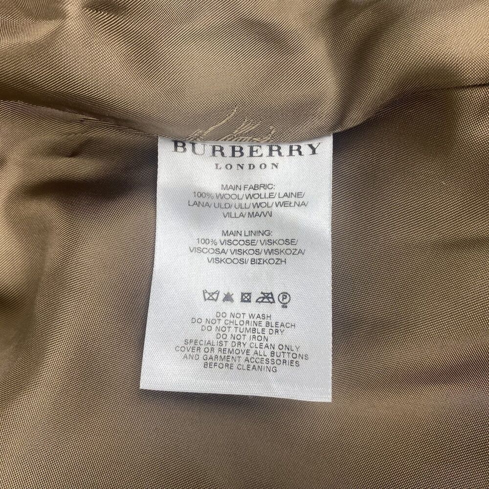 Burberry London Trench Coat Womens 46 Plaid Wool Double Breasted Made in Italy - Picture 15 of 16